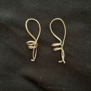 Silver Wire Drop Earrings